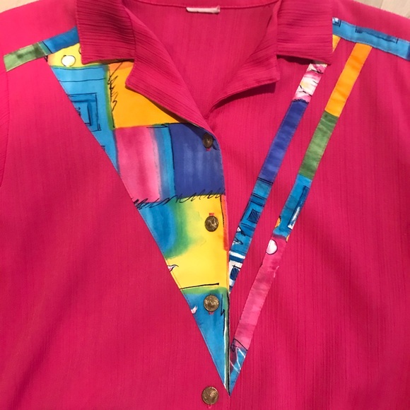 ⚡️Vintage Hot Pink Two Piece Button Down Set ⚡️ - Picture 2 of 11